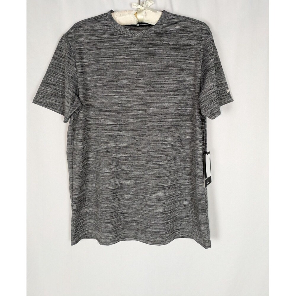 Kenneth Cole Tshirt M Men's Gray Heathered Short Sleeve Tech Crew Neck Active